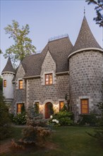 2006 reproduction of a 16th century grey stone and mortar Renaissance castle style residential home