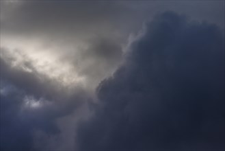 Dark rain clouds (Nimbostratus), Bavaria, Germany, Europe