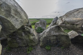 Luebbensteine, two megalithic tombs from the Neolithic period around 3500 BC on the Annenberg near