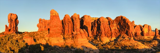 Sandstone formations at sunset, Arches National Park, Utah, USA, Arches National Park, Utah, USA,