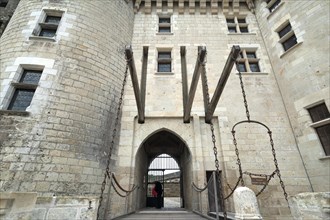 Former drawbridge of Langeais Castle, 1465, Langeais, France, Europe