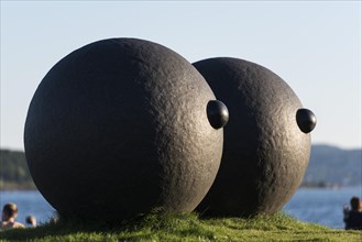 Eyes, sculpture by Louise Bourgeois, Tjuvholmen Sculpture Park, Frogner, Oslo, Norway, Europe