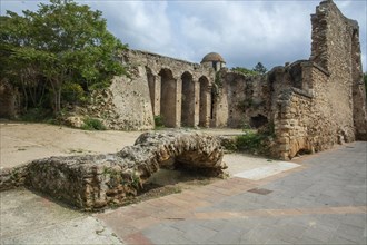 Ruins of the old city wall in Alghero, Sassari province, Sardinia, Italy, Mediterranean, Southern