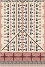 Traditional Palestinian Tatreez, seamless pattern vector template