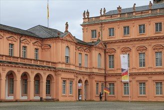 Court of honour baroque three-winged complex Rastatt Palace, former residence of the Margraves of