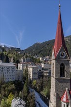 Panorama of Bad Gastein, church, hotels