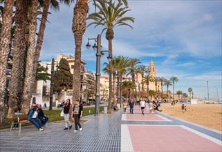 Promenade in Sitges, Spain, Europe