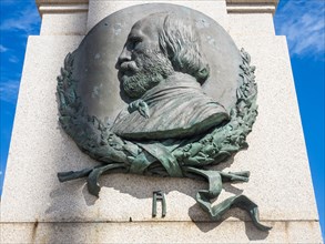 Monument, Giuseppe Garibaldi, detail, Maddalena, Isola La Maddalena, Sardinia, Italy, Europe
