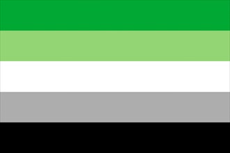 Illustration of the Aromantic Pride Flag. Symbol of sexual minorities
