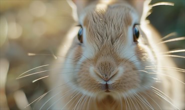 Close-up of a curious bunny's nose twitching AI generated