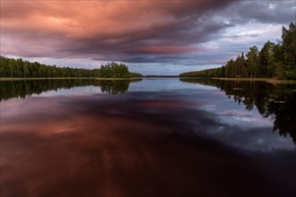 Lake near Hartola, forest, evening mood, Finland, Europe