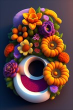 3d illustration of abstract geometric composition, digital artwork for creative graphic design, AI