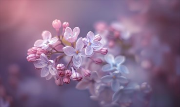 Close-up of lilac blossoms in a garden AI generated