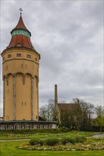 Historic water tower, C. Franz Brewery, Murgpark, former residence of the Margraves of Baden-Baden,