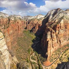View of Zion Canyon from Angels Landing, Zion National Park, Colorado Plateau, Utah, USA, Zion
