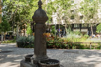 Drinking water fountain in Barcelona, Spain, Europe