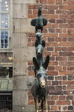 Bremen Town Musicians, bronze sculpture, artist Gerhard Marcks, Hanseatic City of Bremen, Germany,