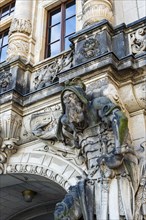 The Georgentor, architectural detail at the Residenzschloss in the inner old town of Dresden,