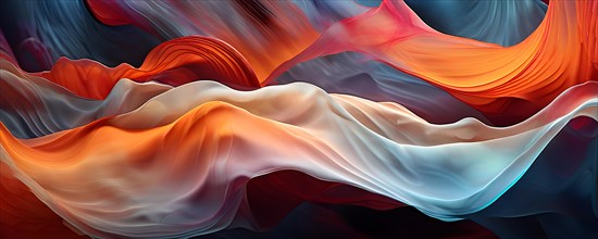 AI generated digital waves ripple across the canvas coalescing with the timeless strokes of a