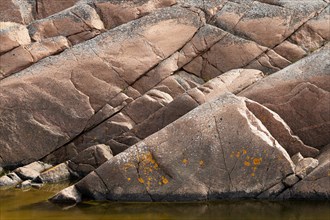 Red granite, rocky coast, Havsvidden, Geta, Aland, Aland Islands, Finland, Europe
