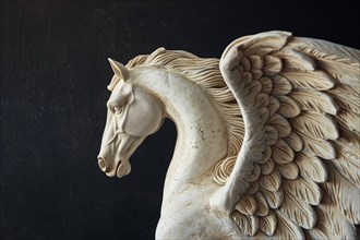 Sculpture of beautiful Pegasus, KI generiert, generiert, AI generated