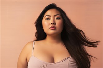 Curvy plus size asian woman. KI generiert, generiert, AI generated