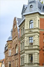 Historic heritage-protected architecture in Frauentorstrasse in the historic city centre of Weimar,