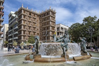 Turia Fountain, Virgin Square, Valencia, Spain, Europe