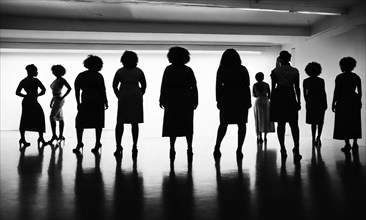 Group of african american women posing in studio. Fashion shot. ai generative, AI generated