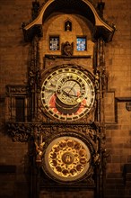 Clock, calendar, sun hand, moon hand, apostle clock Prague, Prague City Hall, sightseeing, tourist