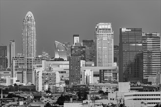 Panorama from Golden Mount, Skyline of Bangkok, Thailand Asia