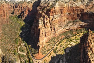 View of Zion Canyon from Angels Landing, Zion National Park, Colorado Plateau, Utah, USA, Zion