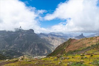 Beautiful landscape of Roque Nublo from a viewpoint. Gran Canaria, Spain, Europe