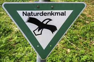 Information sign, natural monument, Allgaeu, Swabia, Bavaria, Germany, Europe