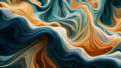 AI generated digital waves ripple across the canvas coalescing with the timeless strokes of a