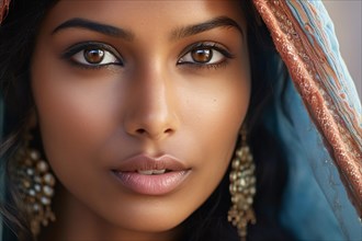 Portrait of beautiful Indian woman. KI generiert, generiert, AI generated