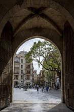 View through the gate of the Torres dels Serrans, Valencia, Spain, Europe