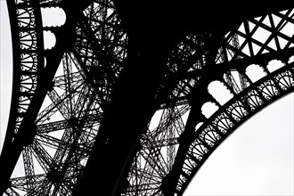 Eiffel Tower, close-up, silhouette, Paris, Ile-de-France, France, Europe