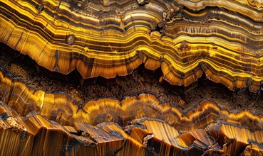 Background adorned with the organic texture of raw tiger's eye semi-gemstones AI generated