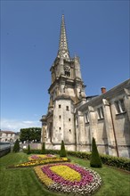 Cathedral Notre Dame de l'Assomption, the tower dates from the 19th century, Lucon, Vendee, France,