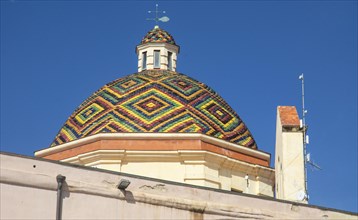 Doomed roof of the church San Michele, Alghero, Sassari province, Sardinia, Italy, South Europe,