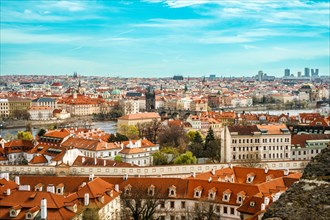 Sightseeing, tourist attraction, travel, Vltava river, city trip, panorama Prague, view, view