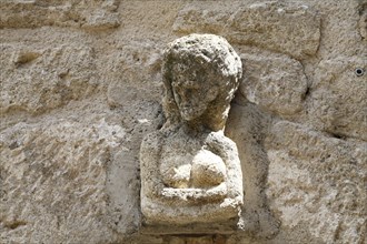 Detail on a house in Curcuron, Luberon, Vaucluse, Provence, Southern France