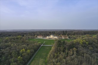 Aerial view of the rococo-style hunting and pleasure palace Schloss Solitude, built by Duke Carl