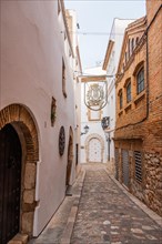 Alley in the old town centre of Sitges, Spain, Europe