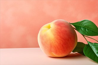 Single peach fruit. KI generiert, generiert, AI generated