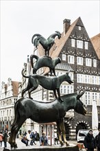 Bremen Town Musicians, bronze sculpture, artist Gerhard Marcks, Hanseatic City of Bremen, Germany,