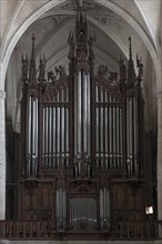 Organ made in 1852-55, Notre Dame de l'Assomption Cathedral, Lucon, Vendee, France, Europe