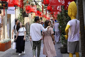 Stroll through the restored Tianzifang neighbourhood, A lively pedestrian zone with red decorations