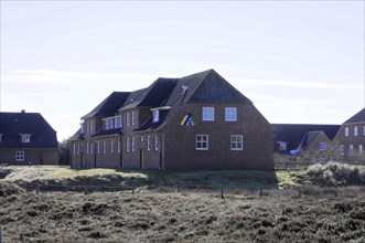 Sylt, Schleswig-Holstein, List Youth Hostel, New brick building with large windows on a green